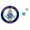Forget Me Not AF&AM Auto Emblem Lapel Pin Masonic Combo