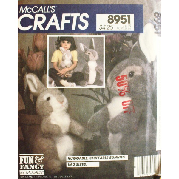 McCalls 8951 or 723 Craft Pattern Large & Small Plush