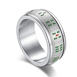 Aloha Moni Mahjong Tile, Ring, Kokushi Musou, 360 Degree Rotation, Mahjong, Yuman, Stainless Steel, Rust-Resistant, Silver, Heavy, Simple, Amulet, Men's, Women's, Unisex