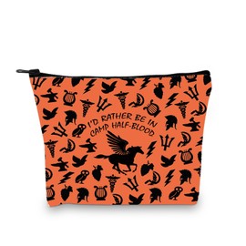 BDPWSS Camp Half Blood Gift Percy Fans Gift I'd Rather Be in Camp Half-Blood Makeup Bag for Bookish Greek Mythology Lover (in Camp Half bagCA)