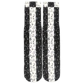 Benefeet Sox Mens Womens Funny Crazy Socks Novelty Music Socks Music Themed Gifts Boys Cool 3D Printed Patterned Basketball Tube Socks Unisex Funky Designer Socks Gift for Music Lovers, Music Notes