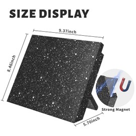 Magnetic Knife Block, Foldable Knife Holder, Wooden Magnetic Knife Stand, Cutlery Display Stand and Storage Rack (Black)