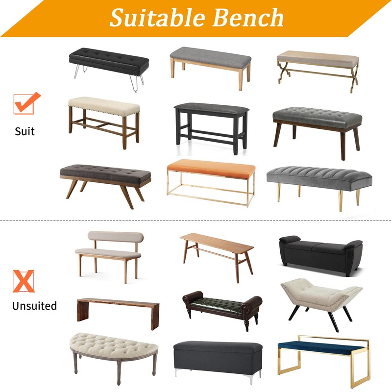 Fuloon Waterproof Dining Bench Cover, Removable Bench Slipcover Washable Bench
