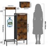 Lewondr Dresser with Hanging Rack and Storage Drawers, Brown Wood