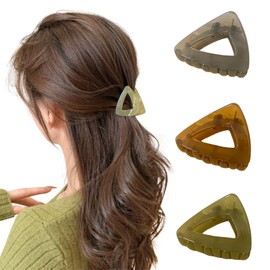 MILANA Hair Clip, Small, 3 Pieces, Medium, Simple, Ladies, Triangular Hair Clip, Small, For Adults, Cute, Elegant, Hair Clip, Lightweight, Strong, Clip, Hair Ornament, Korean Style, Stylish, Adult
