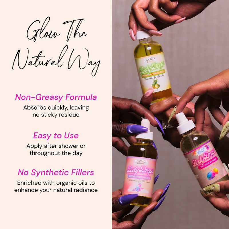 Canvas Beauty Body Drops, The Canvas Blossoms - With Coconut