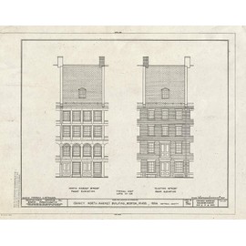Historic Pictoric : Blueprint HABS Mass,13-BOST,118- (Sheet 2 of 3) - Quincy Market, South Market Street, Boston, Suffolk County, MA 24in x 18in
