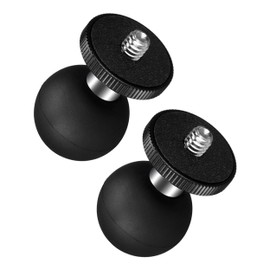 FANAUE Aluminum 1 Inch Ball Head Adapter with 1/4"-20 Threaded Stud Compatible with RAM Mount B Size Double Socket Arm for Insta 360 Panorama Series and Motorcycle Riding Photography ect Sports Camera