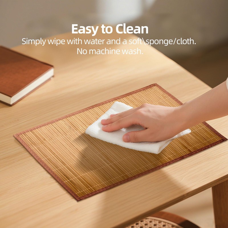 Piuluvor® Set of 4 Bamboo Placemats, 45 × 30 cm