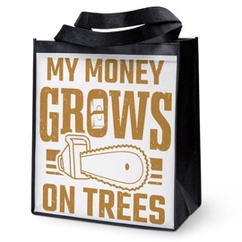 CafePress My Money Grows On Trees Tree Reusable Collapsible Grocery Bag