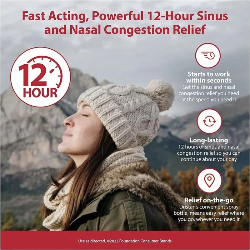 Dristan 12HR Nasal Spray Decongestant Fast Relief 0.5oz Bottle -