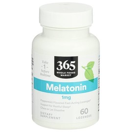365 by Whole Foods Market, Pastillas de melatonina de 1 mg, sabor a menta, 60 unidades