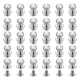 QUARKZMAN 30 Stück 10mm Chicago Schrauben Buchschrauben Set, Rundkopf Knöpfe Lederhandwerk Schraubnieten Pfostenverschluss für DIY Dekoration Handtasche Schuhe Gürtel Reparatur, Silber