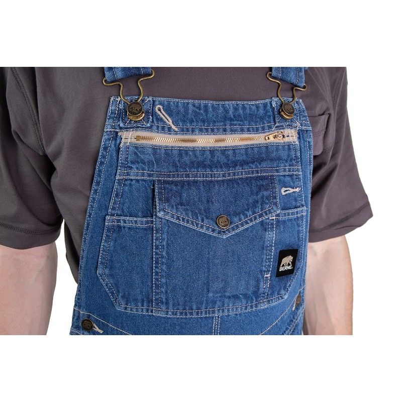Berne Men's Heritage Unlined Washed Denim Bib Overall, 56W X