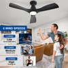 Depuley 42-Inch Ceiling Fans with Lights: Black 3 Blade Flush