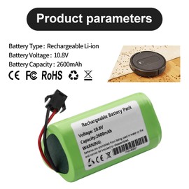 MULS 2600mAh Vacuum Battery for Vactidy T6 T7 T8, Vactidy LS001-02 Vacuum Cleaner High Capacity with Tools 10.8V