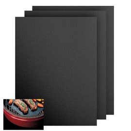 KitchenRaku 3Pack BBQ Grill Mat 32X50cm, Universal Oven Liners for Bottom of Fan Assisted Ovens, Heavy Duty, Reusable and Washable, Suitable for Gas, Charcoal BBQ Barbecue Mat