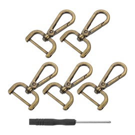 sourcing map 1 Set Detachable Snap Hooks, 0.98" D Ring Swivel Clasp for Purses Push Gate Lobster Claw Clasps Fashion Clip Purse Making with Screwdriver, Bronze