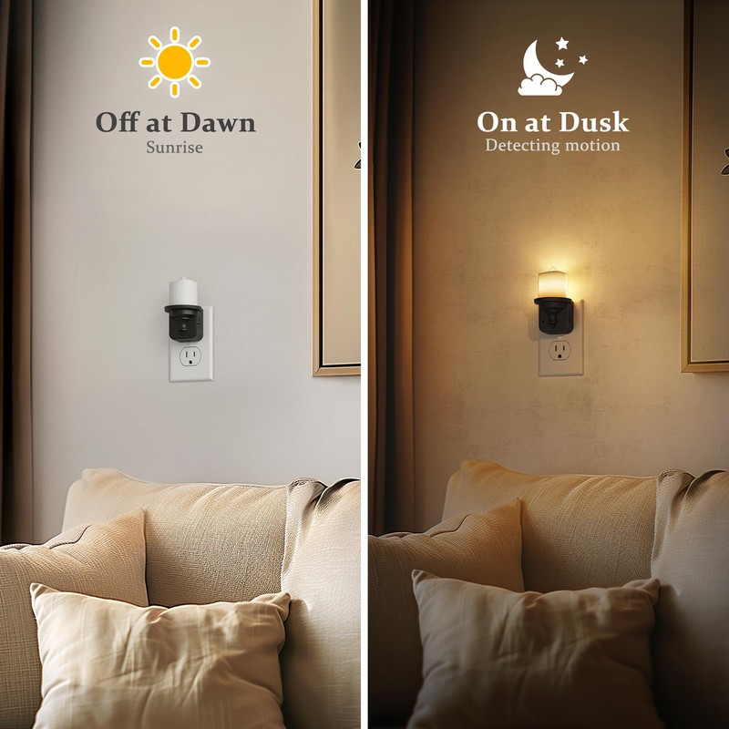 JandCase Flameless Candle Night Light, 2 Pack Night Lights Plug