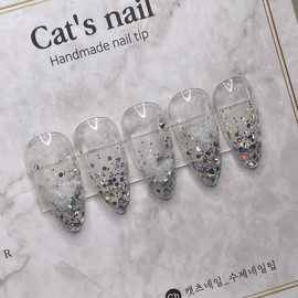 Glitter butterfly nail handmade nail tip - ballerina / 글리터 나비네일 수제네일팁 - 발레리나