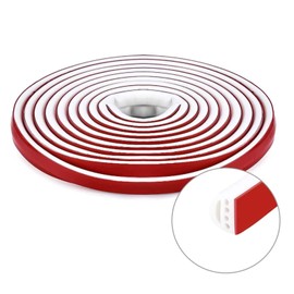 NC Interior Sealing Strip, Self-Adhesive Silicone Rubber Weather Stripping, White, 19.68ft/roll