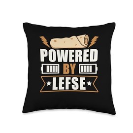 Powered By Lefse Flatbread Norwegian Cuisine Throw Pillow