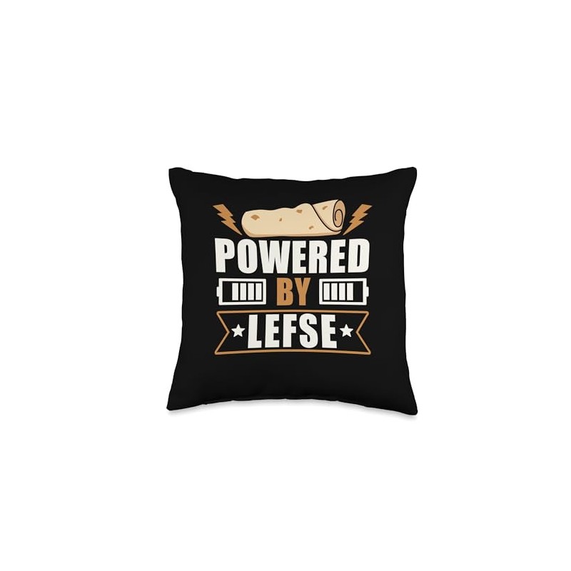 Powered By Lefse Flatbread Norwegian Cuisine Throw Pillow