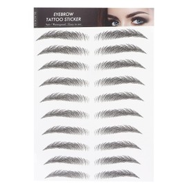 6D Eyebrow Tattoo Sticker, Professional Waterproof Eyebrow Transfer Sticker, Eyebrow Makeup Tool for Women and Girls (Black) (Black-02)
