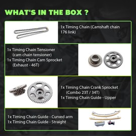 SCITOO Engine Timing Chain Kit - TK9030, M0T91781, M0T91781ZC, 2-2778-MI, 4609345AF, 17848, SMT0272Fit For Honda Accord CR-V Element 2.4L