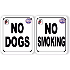 Work House Signs No Smoking No Dogs Set of 6 Custom Order for jhanan Aluminum Composite Signs - 8.5" x 10"