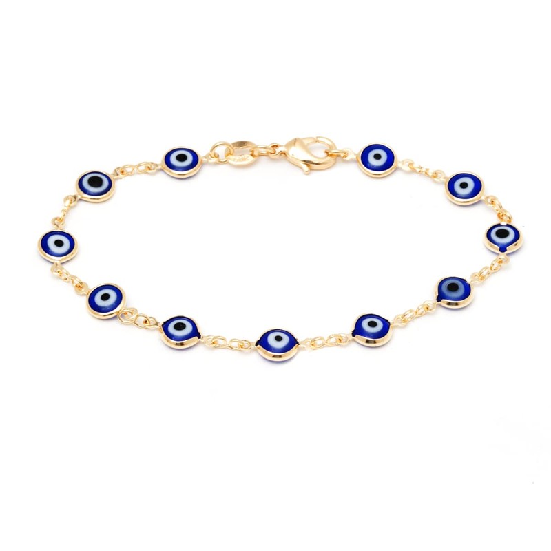 Pulsera multicolor chapada en oro de 18 quilates para mujer,