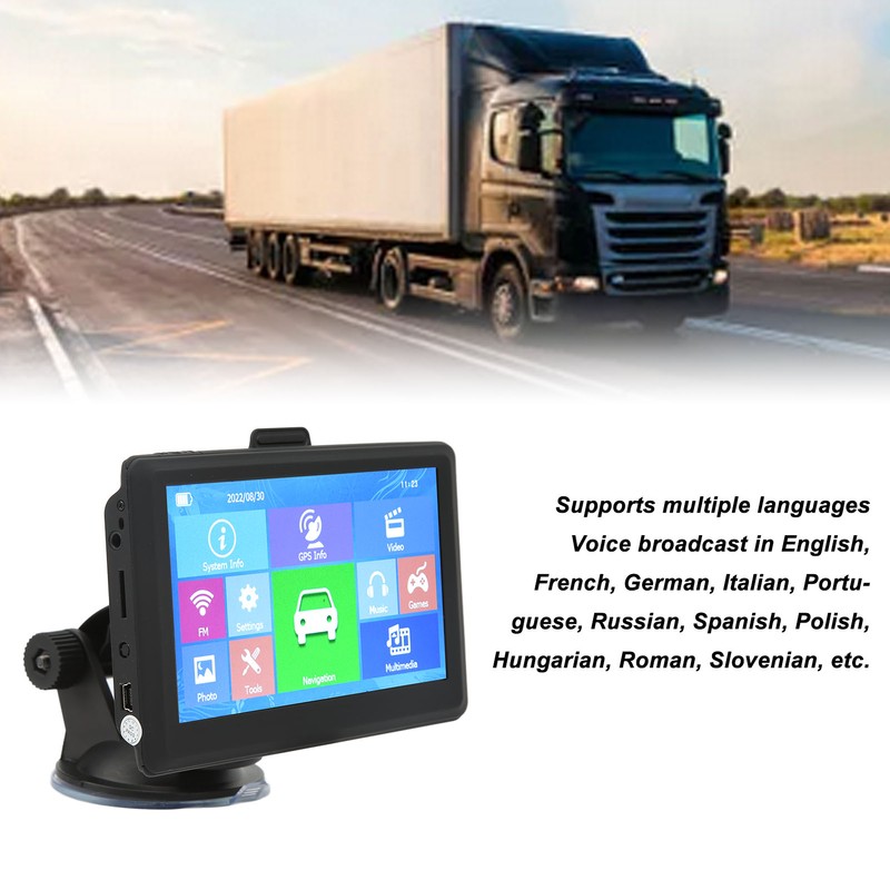 5in GPS Navigator Capacitive Screen Voice Broadcast FM Transmitter Universal