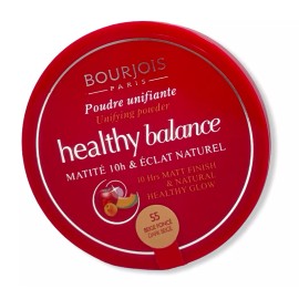 Bourjois Paris Healthy Balance Powder 10hrs Matt Finish (55 Dark Beige) 0.32oz.