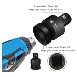 Snblzhef Impact Socket Reducer and Adapter Set, Steel Impact Adapter Set, Breaker Bar Wrench Conversion Kit Mechanics Tools B