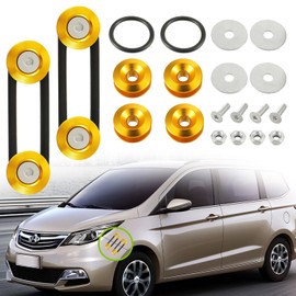 EPLZON Bumper Quick Release kit Front Rear Bumper Fastener Compatible for Universal Car Bumpers Steel Screws Kit for Car Bumper install (Gold)