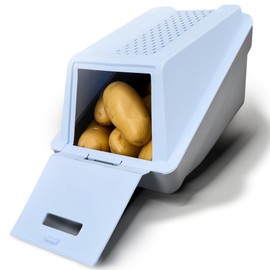 ARTECSIS Potato Storage Box - Ice Blue - Set of 1 S - 3.5 L - Stackable Vegetable Box with EasyClick Technology - Includes Vegetable Sticker