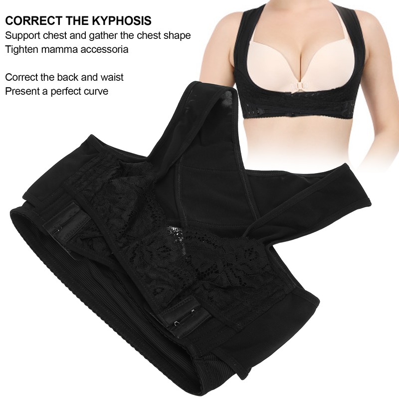 Chest Brace Up Women Breast Support Black Bra Shapewear Vest