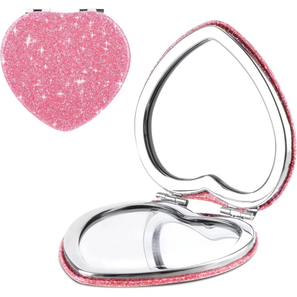 Does not apply Compact Mirror for Purse, Heart Shaped Double-Sided