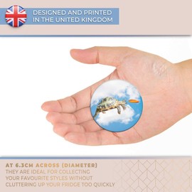 Destination Vinyl ltd Magnet for Refrigerator, Fridge - Cute Frisbee Turtle Funny Animal Pets for Office, Cabinet and Whiteboard, Magnetic Stickers, 8315