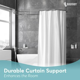 BigFoot Shower Curtain Hooks, Stainless Steel, Rust Resistant, Easy Installation & Smooth Glide, Fits Standard Shower Rods, 2 Hook Rings Hold Liners & Curtains, Showers Up to 72", 12 Pieces, Nickel