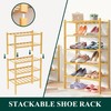 Smiry Bamboo Shoe Rack for Closet, 3 Tier Small Wooden