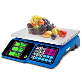 Price Computing Scale：SKEAP DS100 30kg/66 LB Digital Commercial Food Scale,Electronic Meat Scale for Farmers Markets, Retail Outlets, Supermarkets, Blue