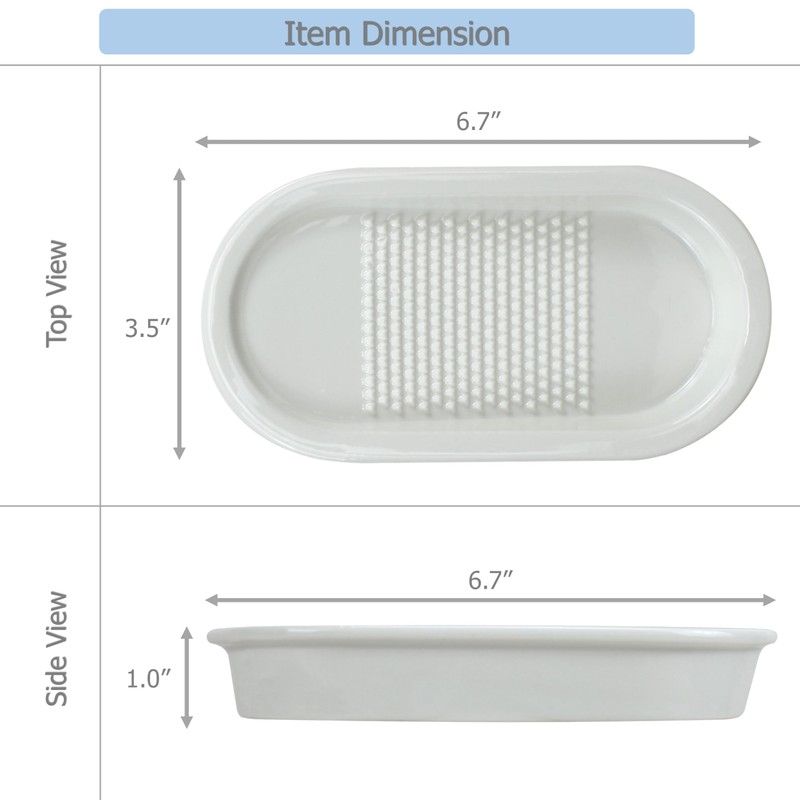 EIKS Ceramics Grater Plate for Ginger Garlic Wasabi Daikon Fruits