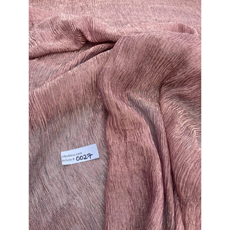 EXQUISITE QUALITY SILK TISSUE PLEATED/ CRUSHED - BROWN/ GOLD!!!