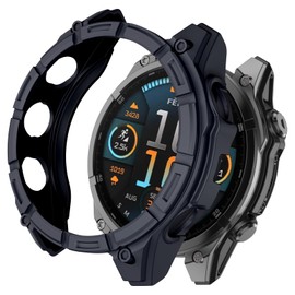 ISABAKE Case Cover Compatible with Garmin Fenix 8 47MM Solar, Soft and Flexible Anti Drop TPU Bumper Frame Rugged Replacement Protective Cases Smart Watch Accessories