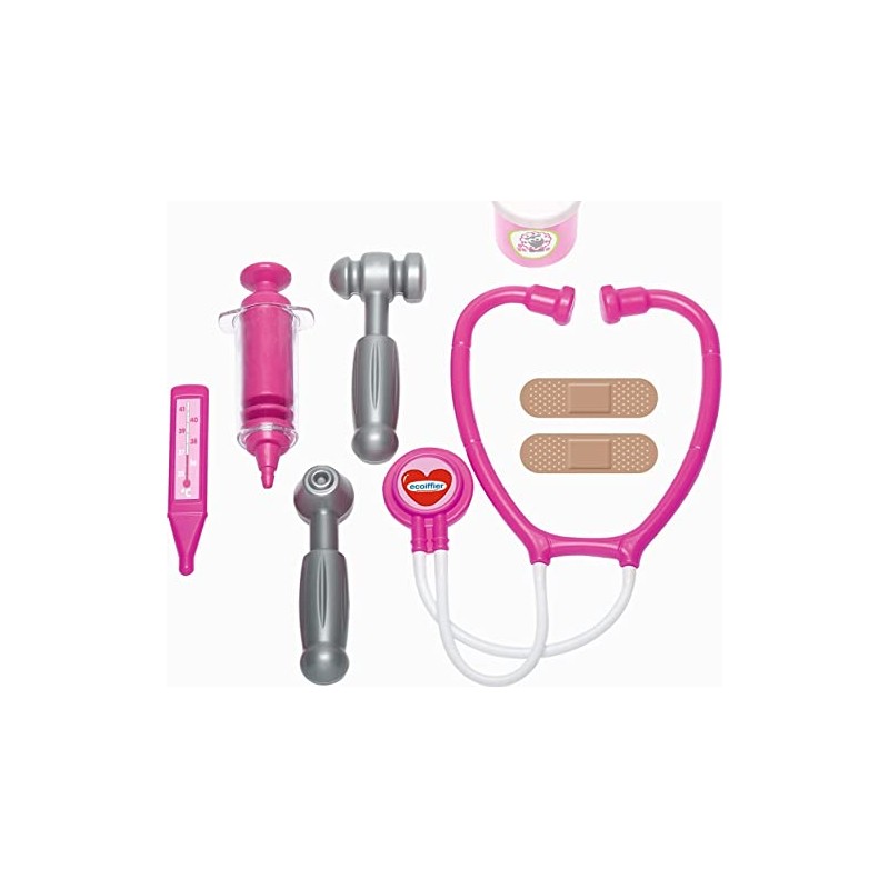 Ecoiffer 2875 Doll Doctor's Case Play Parts Pink