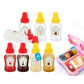 AYZTKUX 8 Pcs Mini Ketchup Bottle, Portable Mini Condiments Squeeze Bottle, 25ml Leak-proof Lunchbox Accessories for Kids Adults, Ketchup Container for Lunch Box