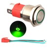 GUUZI 12V-24V/15A Momentary Push Button, NO Waterproof Green LED Illuminated