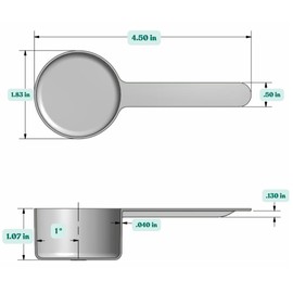 Supplement and Supply 39 mL (8 Teaspoon | 1.32 Oz. | 2.63 Tablespoon) Long Handle Scoop for Measuring Coffee, Pet Food, Grains, Protein, Spices and Other Dry Goods (Pack of 5)
