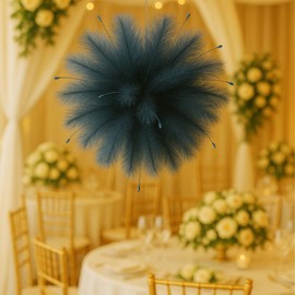 Acfruits Navy Blue Pampas Grass Wedding Decor, 115 Pcs 35 Inch Faux Pampas Grass Ball for Wedding Centerpiece Hanging or Stand Decor, DIY Crafts Party Decorations